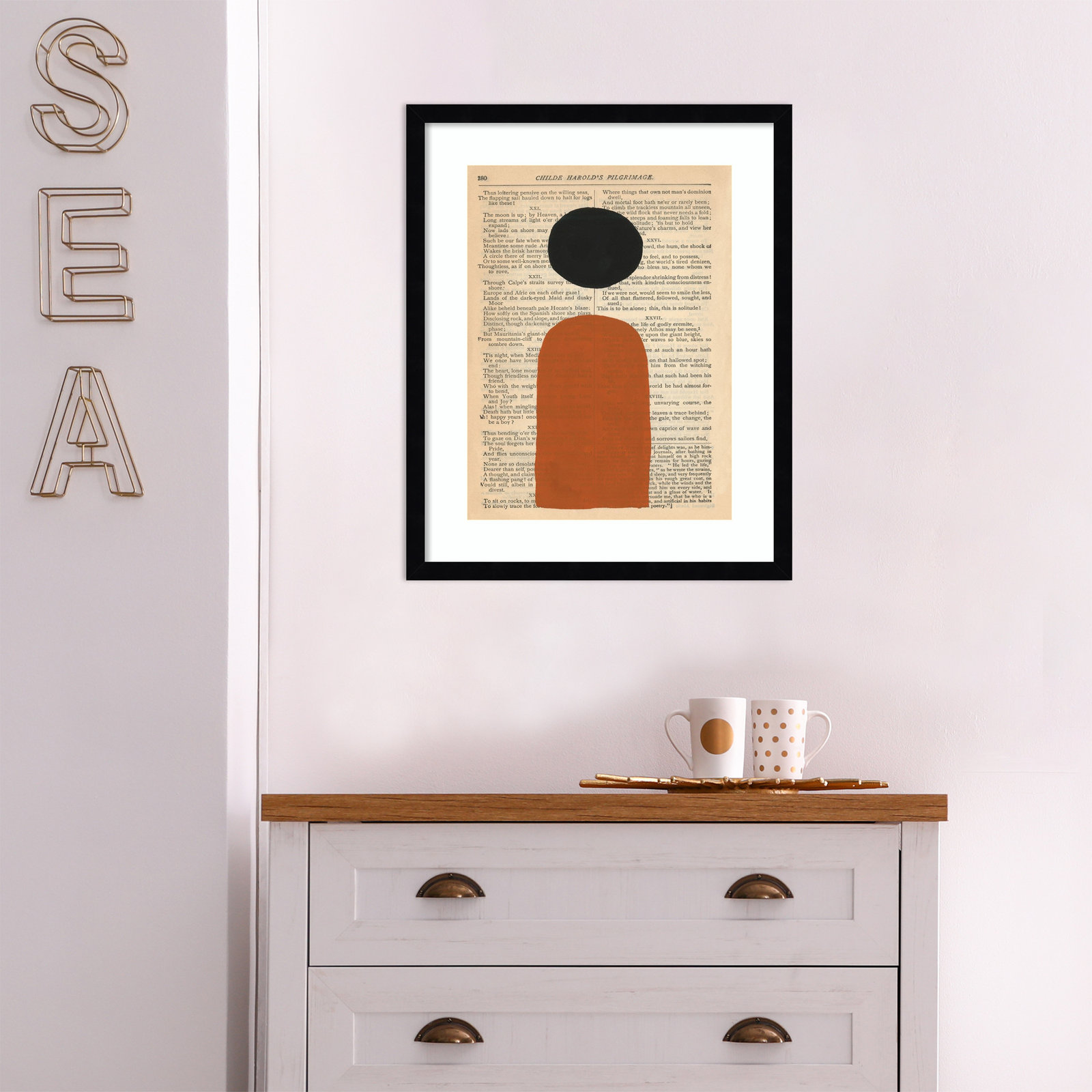 Modern Prose VII Print, 17" W x 21" H, Black