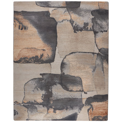 Nara Modern Abstract Tan Area Rug
