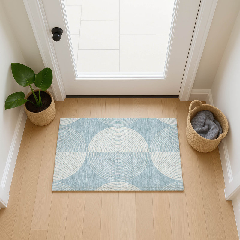 Machine Washable Indoor/Outdoor Howle ACN2275 Geometric Rug, Rectangle 1 pi 8 po x 2 pi 6 po