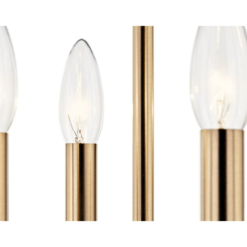 Delvin 4 - Light Steel Dimmable Square Chandelier, Black/Champagne Bronze, 24" H X 16" W X 16" D
