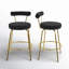 Kayson 25.5" Gold Swivel Upholstered Counter Stools-383255566