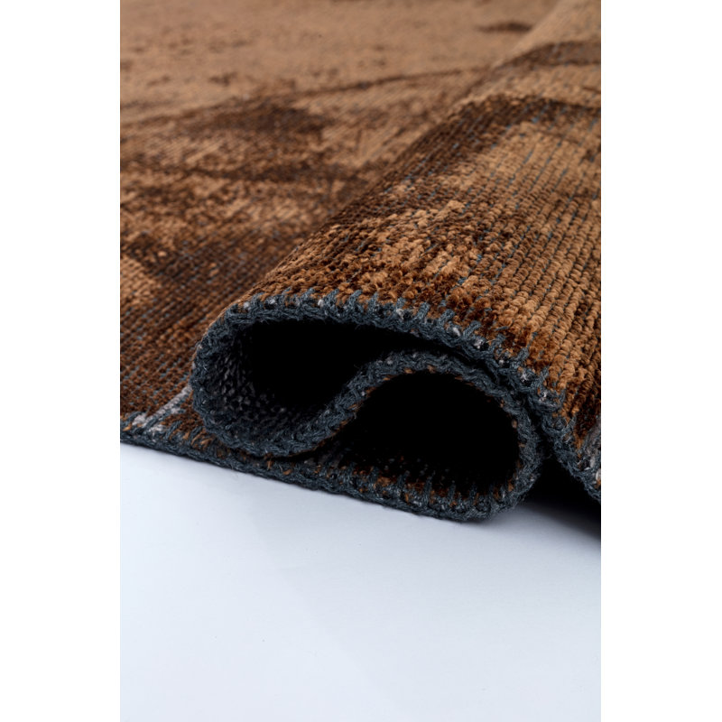 Rapture Gray/Brown Abstract Luxury Area Rug, Rectangle 7'10" x 11'2"