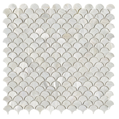 1" x 1" Seashell Fish Scale Mosaic Wall Tile
