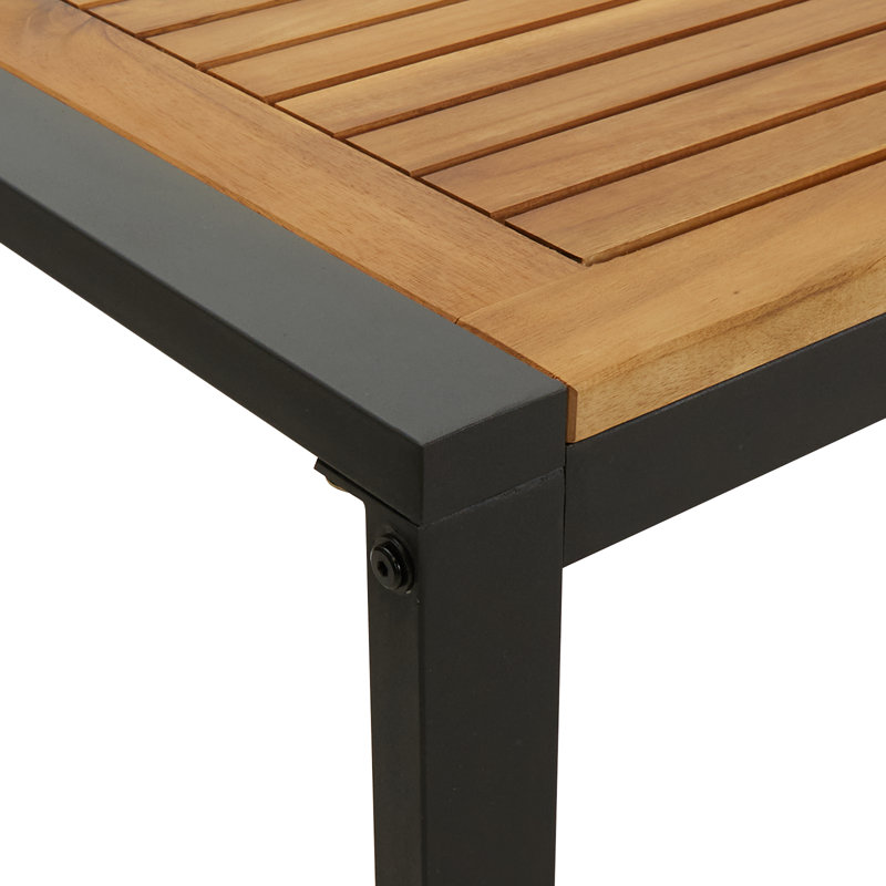 6 - Person Patio Dining Set with Rectangular Table, 75cm H x 140cm W x 80cm D