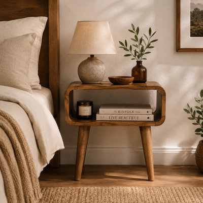 Oliveira 45cm W Solid Wood Bedside Table