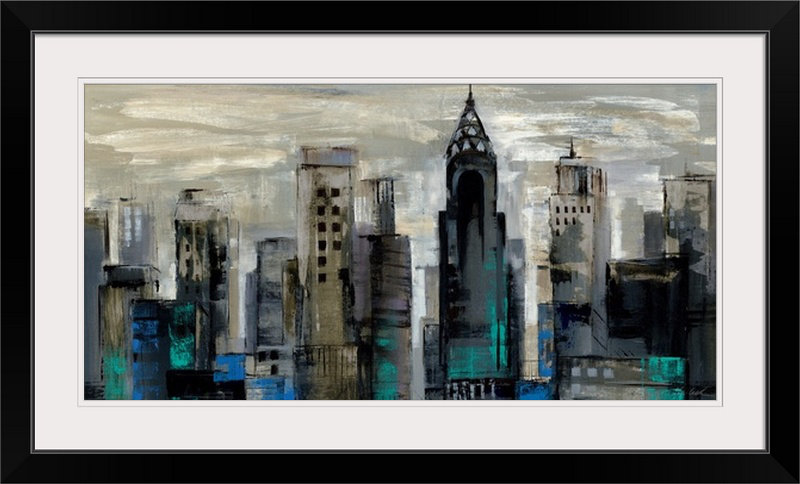 «New York Moment» par Silvia Vassileva - reproduction, H 32 po x l 56 po x P 1 po, Cadre noir