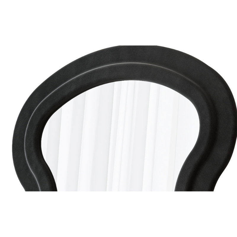 Miroir de plancher noir en flanelle pleine longueur, convient à la chambre à coucher, au salon ou à la commode