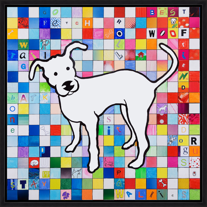 Pop Dog Painting by JP Kilkenny, Glass Coat