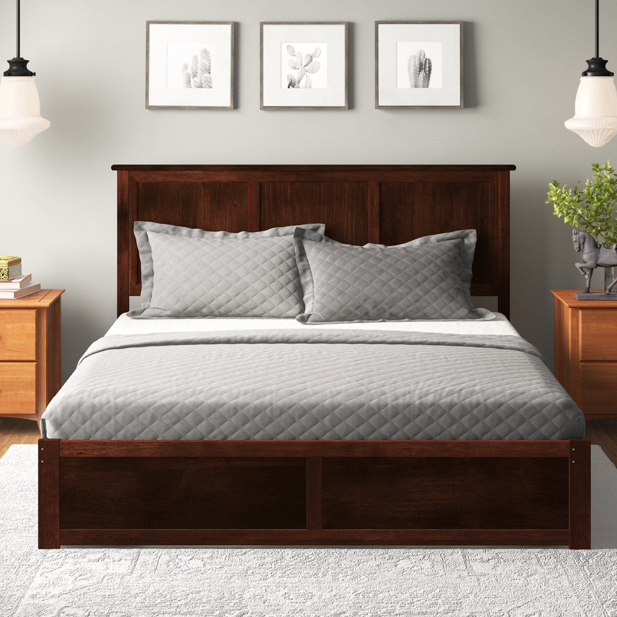 Clyda King Solid Wood Storage Platform Bed