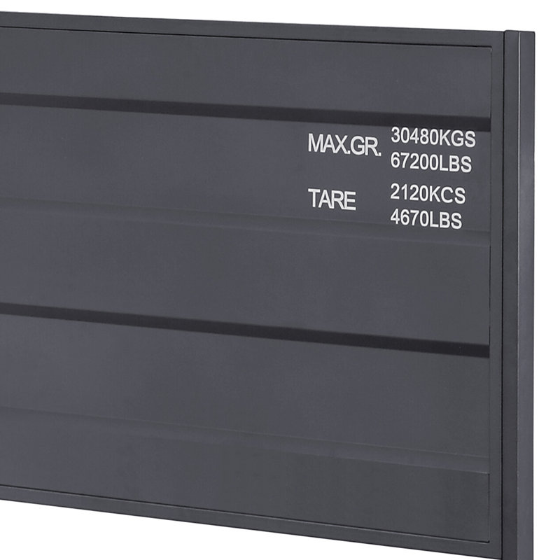 Lit plateforme Gunmetal, Complète, Métal industriel