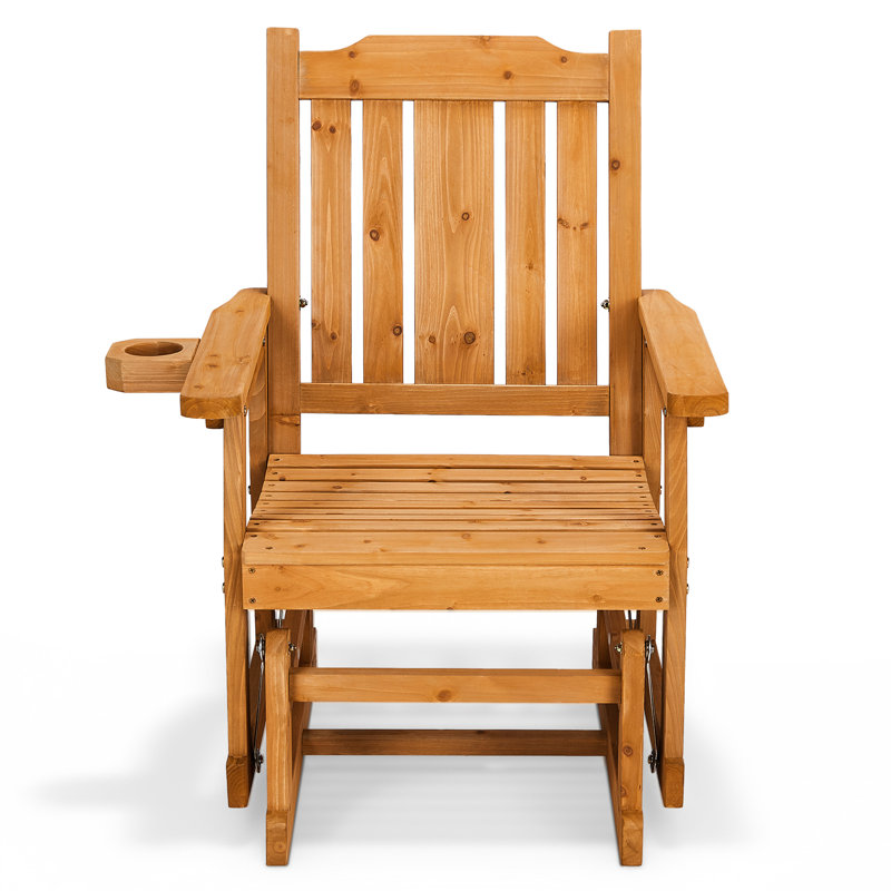 Fauteuil oscillant classique en bois de sapin au fini teck Classic