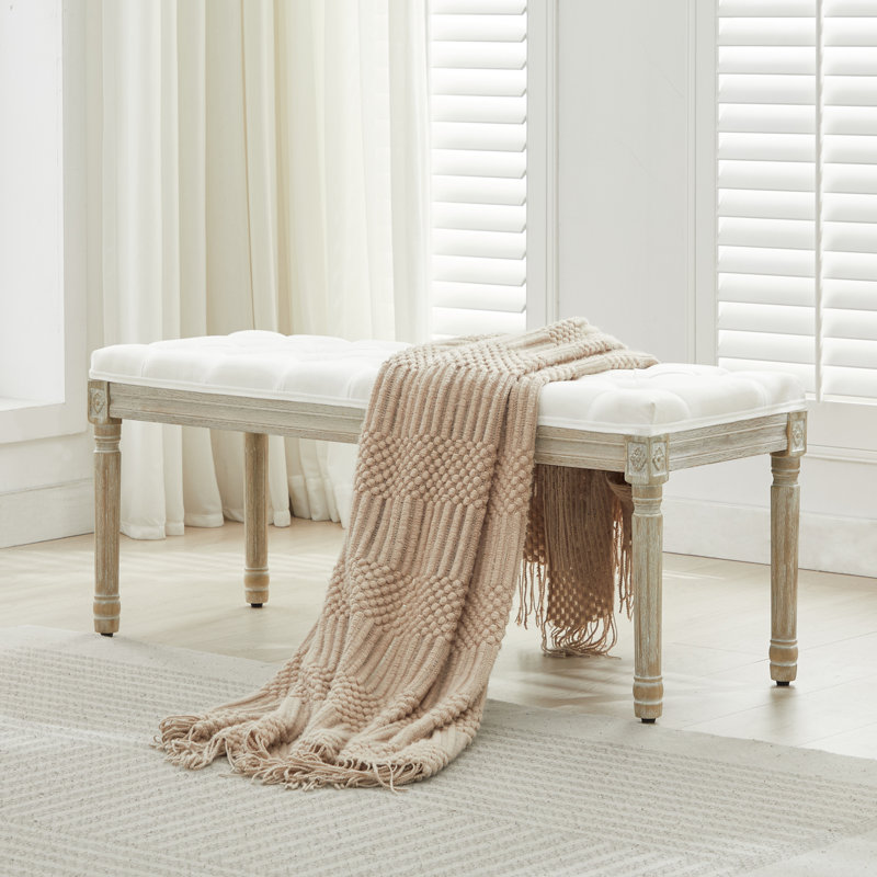 Boswick Bench, White, 43.9"