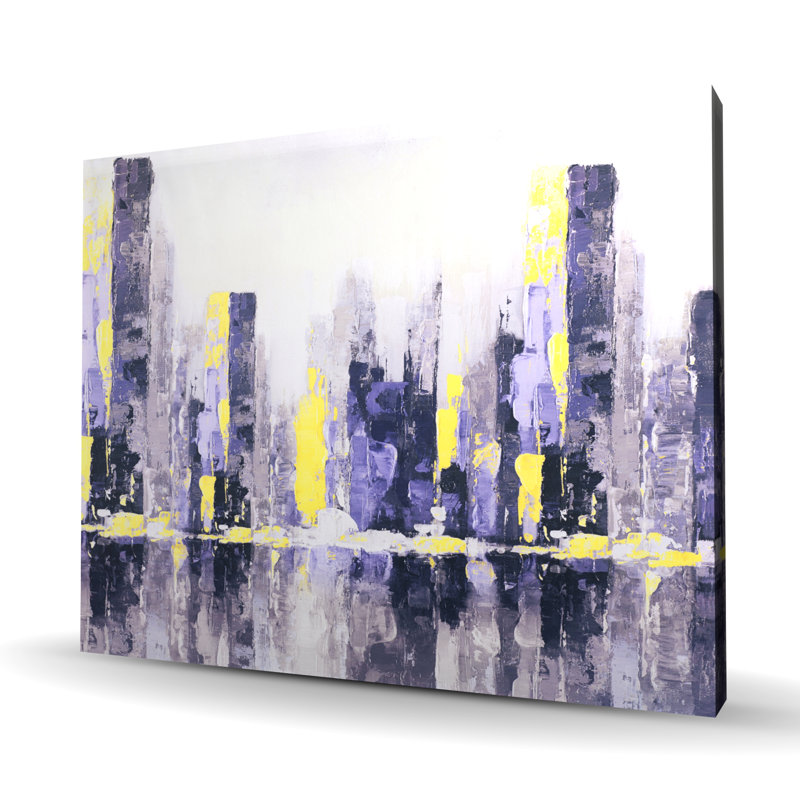 Abstract Abstract City - Toile de construction mauve pour la décoration intérieure