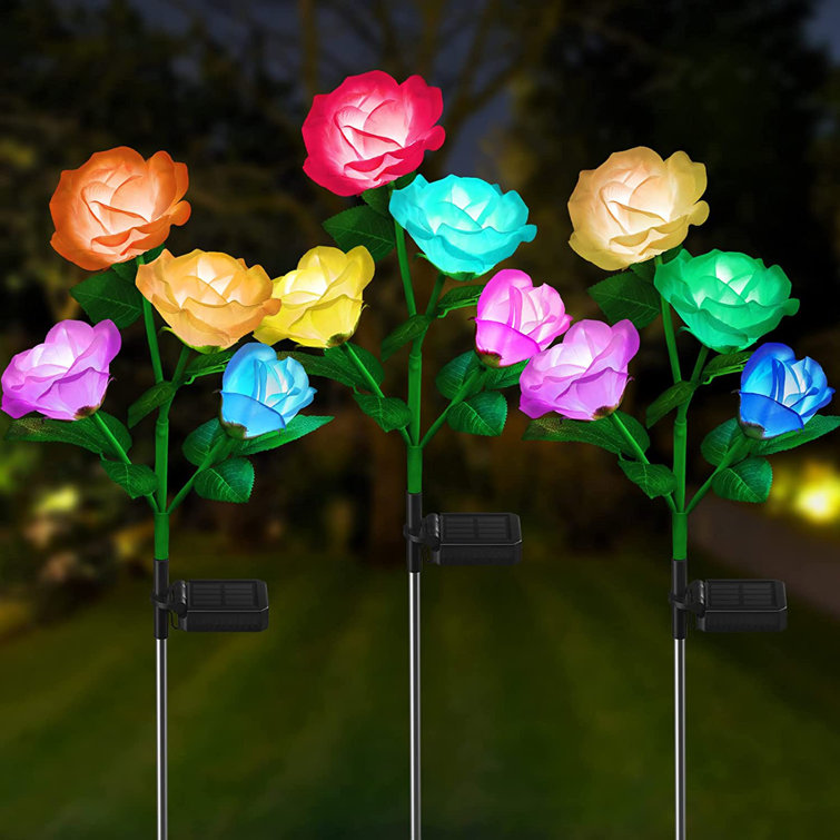 solar powered garden lights that change colour