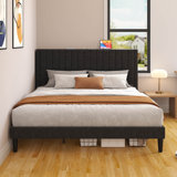 Alti 44.8'' Velvet Upholstered Tufted Bed Frame with Charging Station