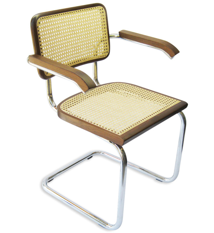 Cesca Cane Dining Arm Chair Armchair, Walnut