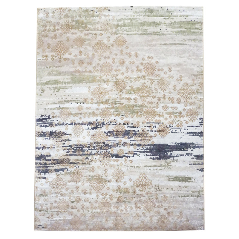 Tapis moderne en laine et soie 9X12