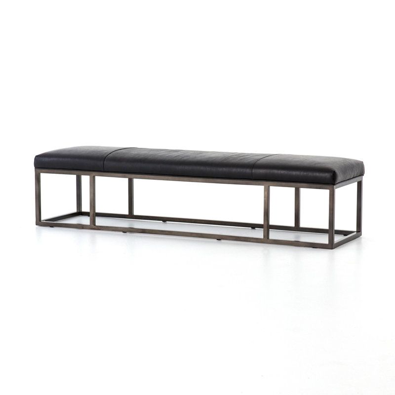 Beaumont Leather Bench, Rider Black