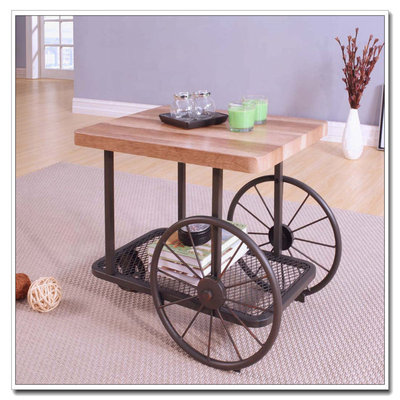 Chêne et table de bout avec tablette