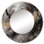 Clou doré et noir Expressions de la liberté I - miroir décoratif en plumes Boho, miroir mural rond doré, impression sur métal