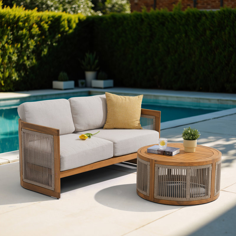Ciclali Outdoor 2 Piece Seating Group With Cushions