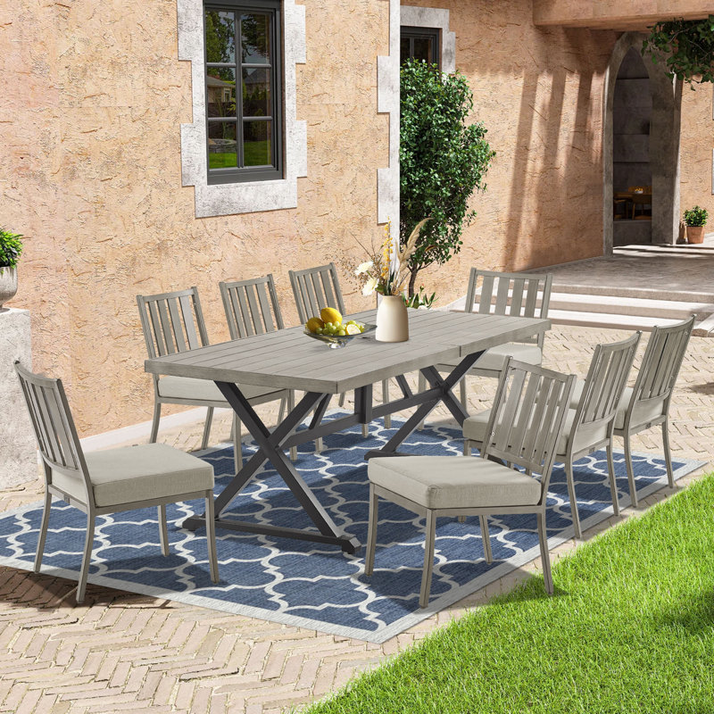 Azur Patio 8 Person Dining Set With Sunbrella® Cushions