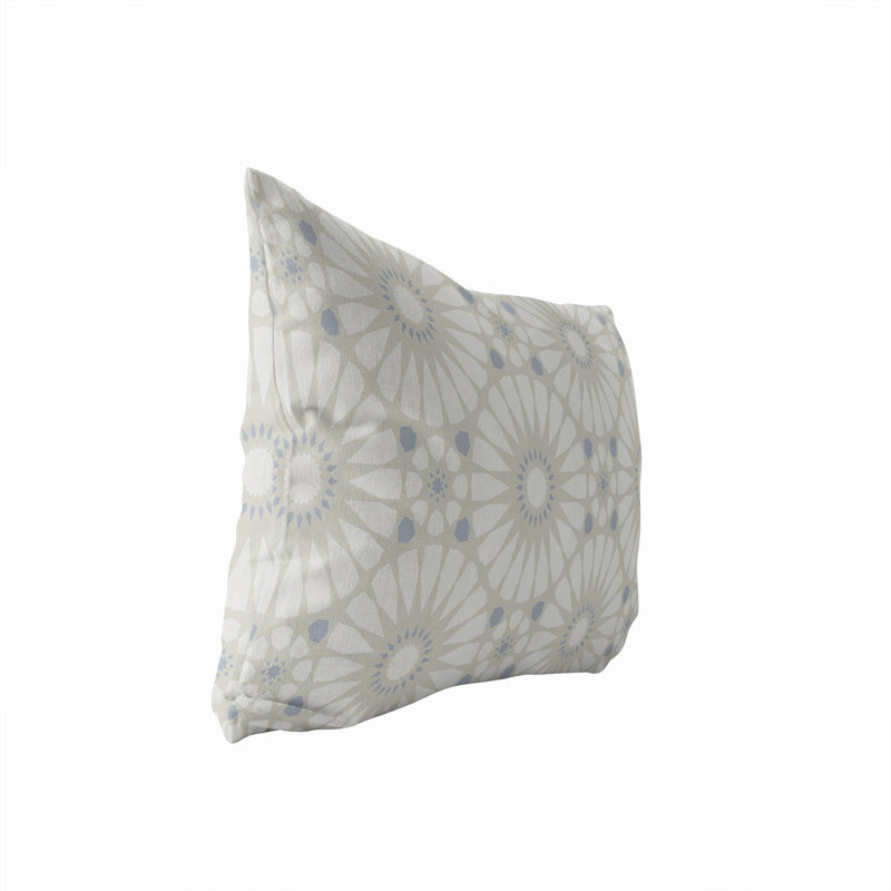 Coussin lombaire d'extérieur à motif géométrique Sylvia, Ivoire ivoire