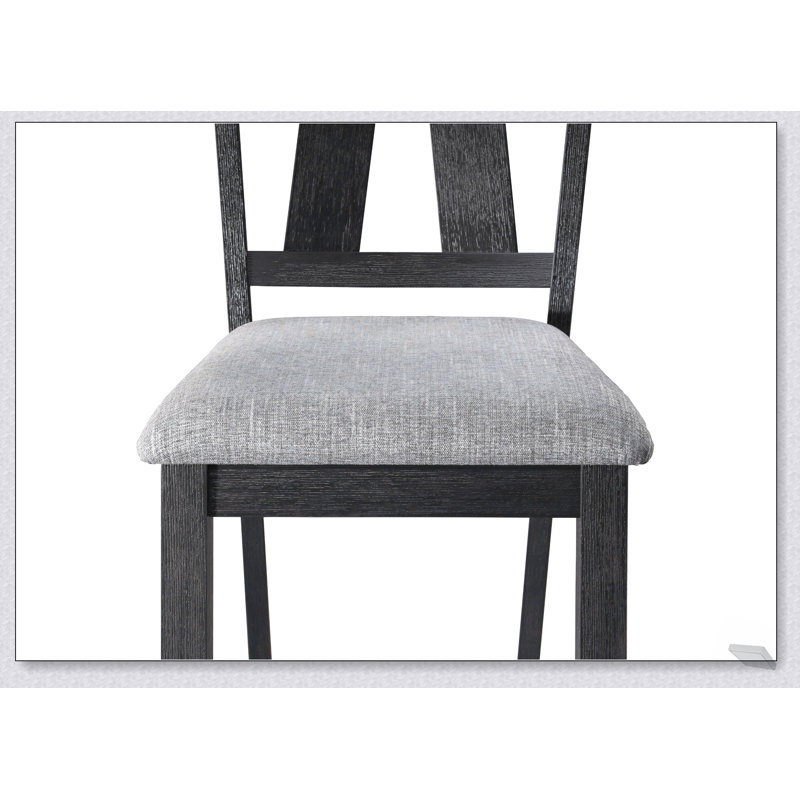 Ensemble de chaises d'appoint 2 pièces de style chalet avec sièges rembourrés, conception transitionnelle pour le confort et l'élégance dans les salles à manger