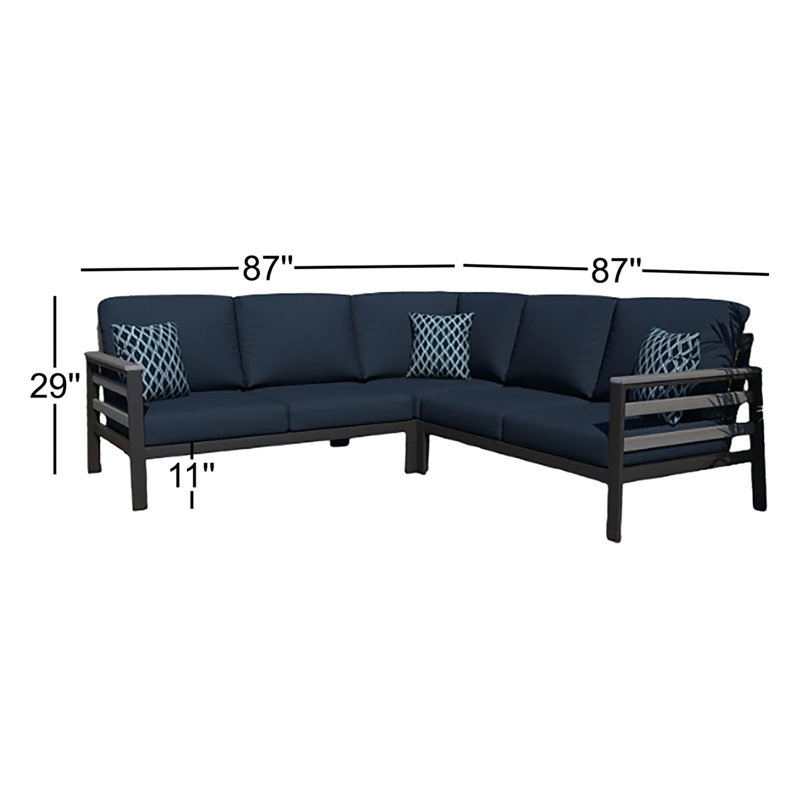 Ensemble de conversation modulaire d'extérieur Townsend pour 5 personnes avec coussins Sunbrella
