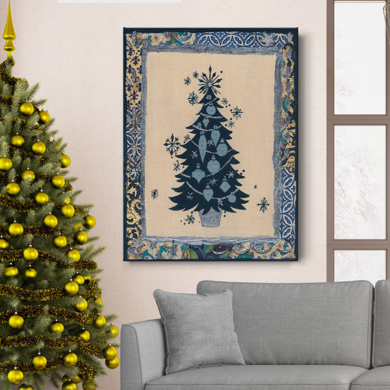 Silhouette d'arbre sur toile tendue avec châssis - Prêt à accrocher, H 36 po x l 24 po x P 1 po