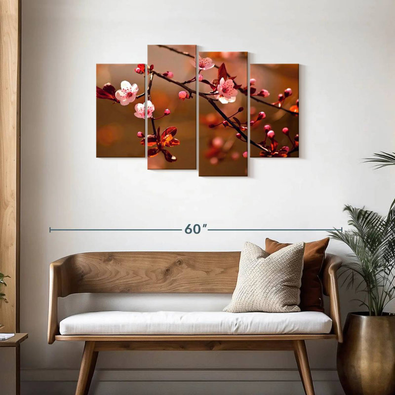 Harnek Sakura en fleurs, H 27 po x l 43 po