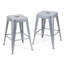 Ensemble de 2 tabourets de bar en métal sans dossier: assemblage sans outil et conception peu encombrante-1016577473