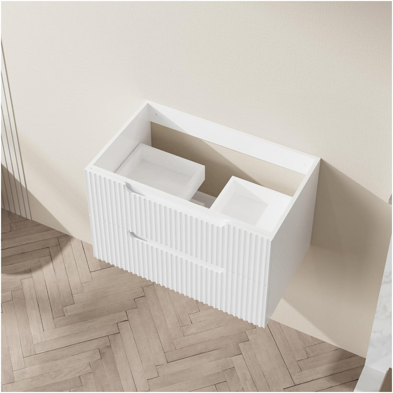 Meuble-lavabo mural flottant 30 po Goodyo, H 19 po x l 30 po x P 18 po, Blanc