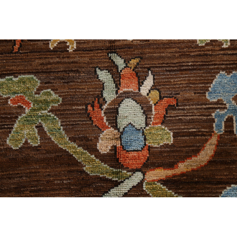 Tapis brun à motif de teinture végétale brun Ziegler 8 x 10