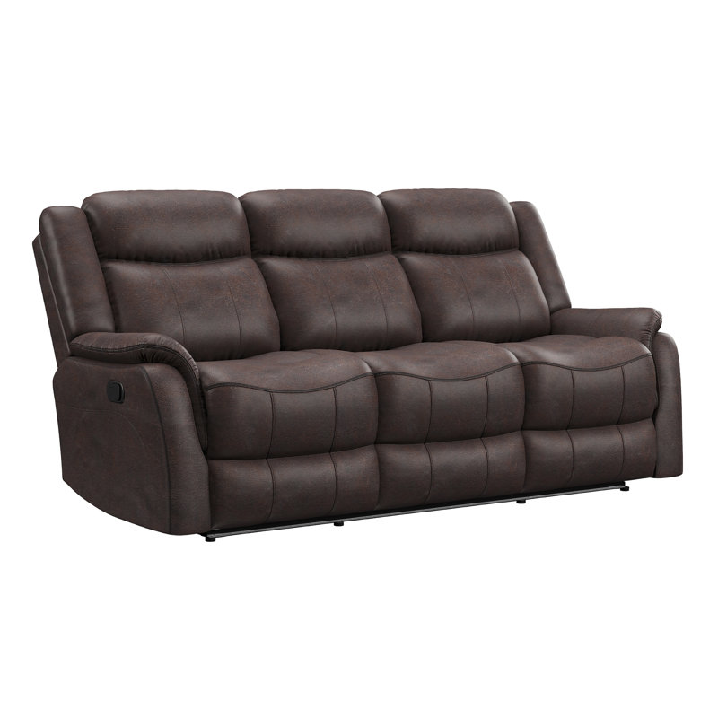 Canapé inclinable, microfibre polie brune