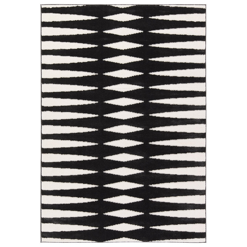 Jaipur Living Calix By Nikki Chu Geometric Black/White Area Rug, Runner 2'5" x 10'