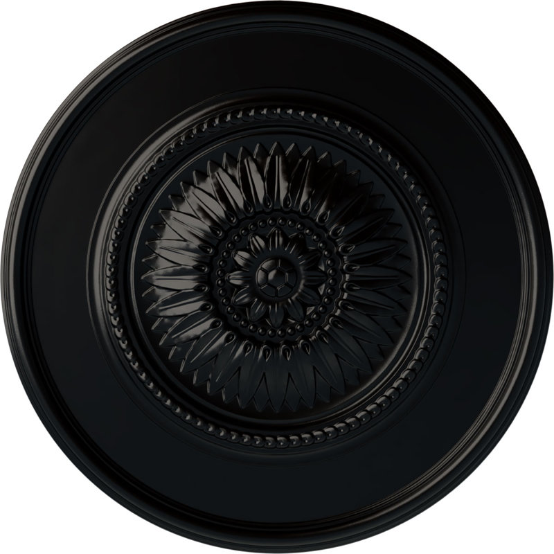 Médaillon Endurathane Wigan pour plafond, DO 29 3/4 po x P 1 1/2 po, Noir de jais