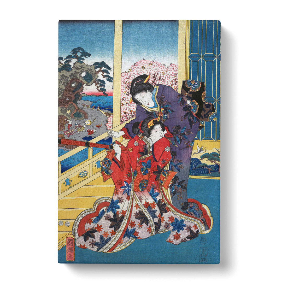 The Flower Of Akashi by Utagawa Kuniteru - Wrapped Canvas