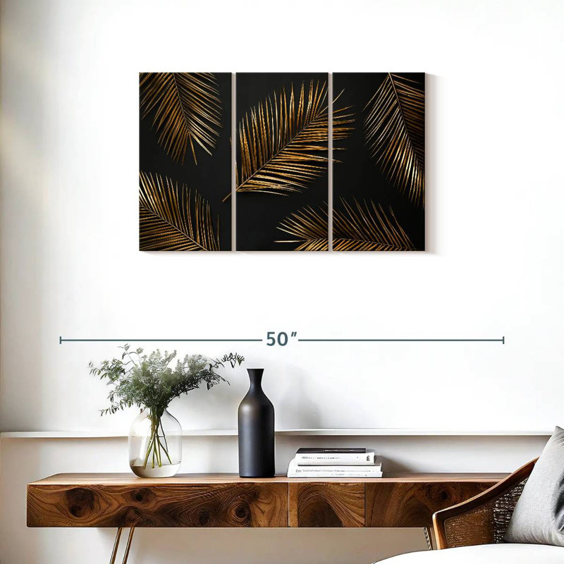 Harnek Golden Palm Leaves, 20" H x 33" W