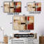 «Cubist Red Beige Colorfields - Abstract Collages», ensemble de reproductions d'art mural-1743911655-1743911664