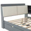 Lit plateforme en bois avec lit gigogne, tablettes et tête de lit
