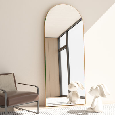 Miroir de plancher en bois massif Taziyah