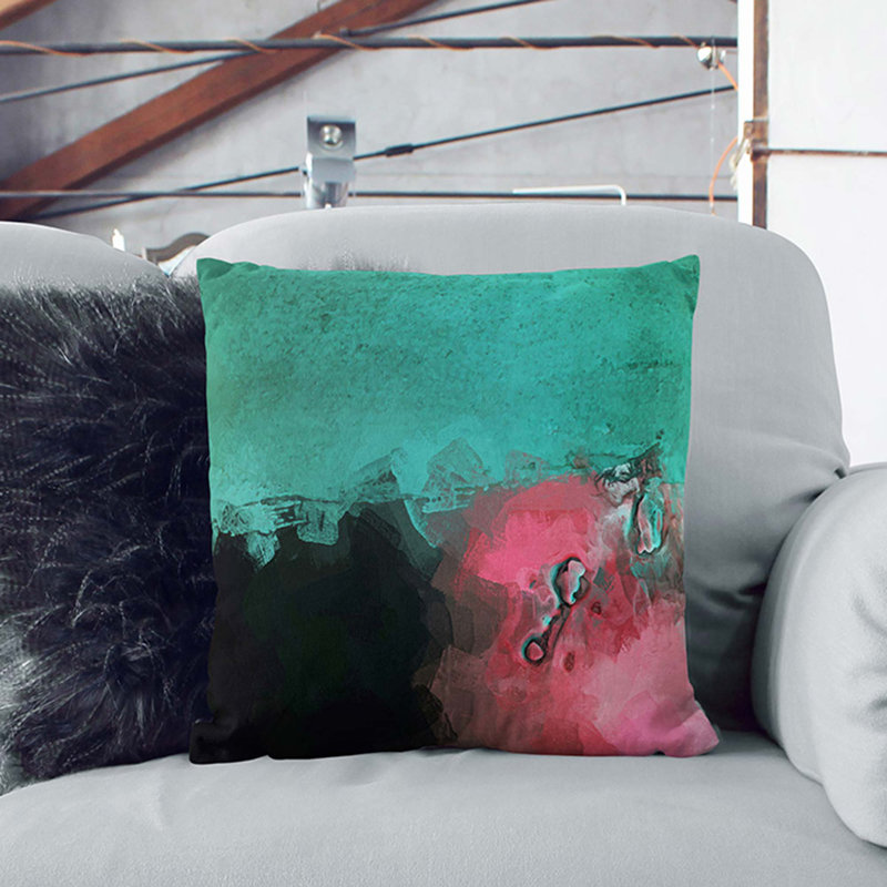 Abstract Square Throw Cushion, 55cm H x 55cm W x 20cm D, Stone