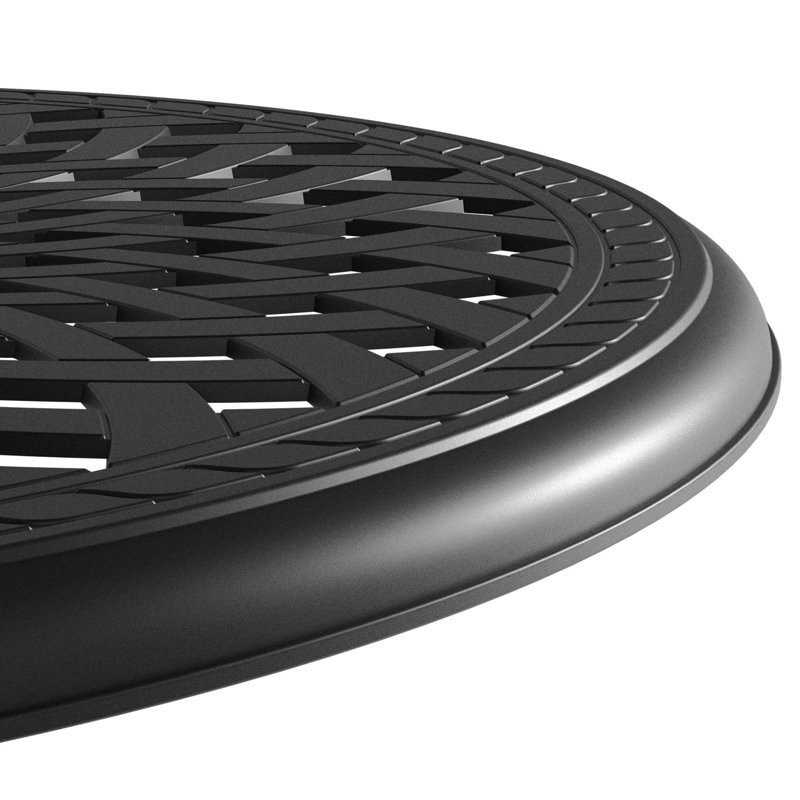 Ensemble 3 pièces de mobilier de salle à manger en aluminium moulé toutes saisons avec cadre noir, 2