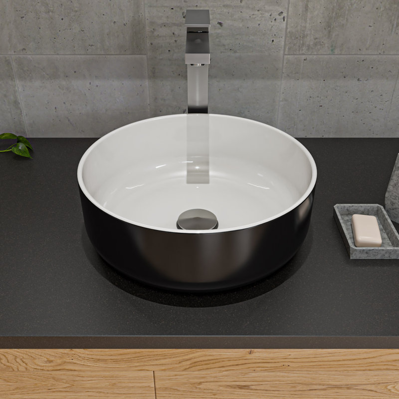 Alfi Brand Circular Bathroom Sink, Black