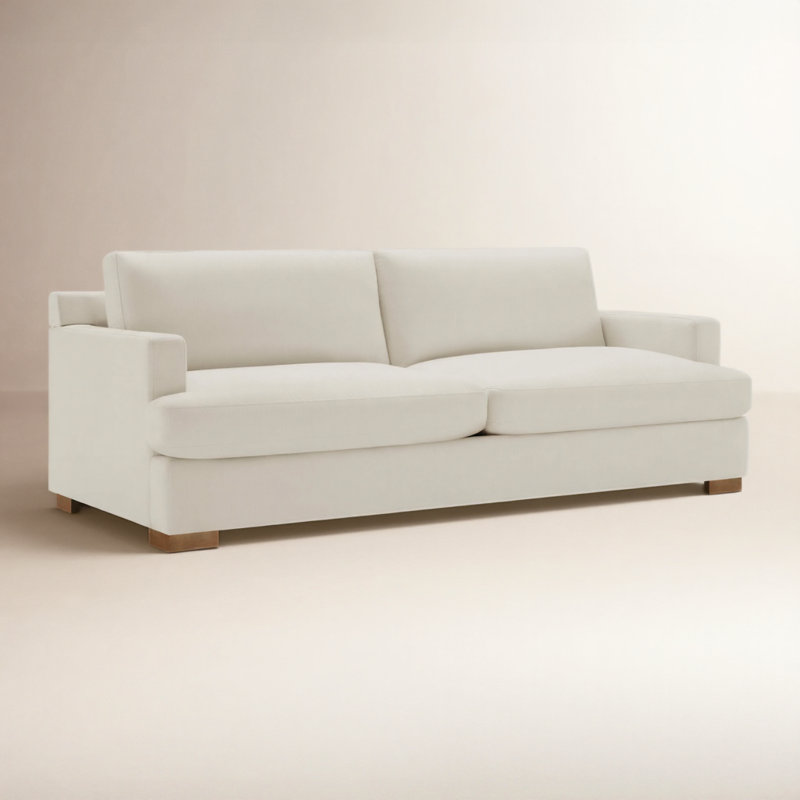 Byers Upholstered 85'' Sofa, Effie Linen Performance Linen