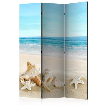 Gislena 135cm W x 172cm H 3 - Panel Solid Wood Folding Room Divider