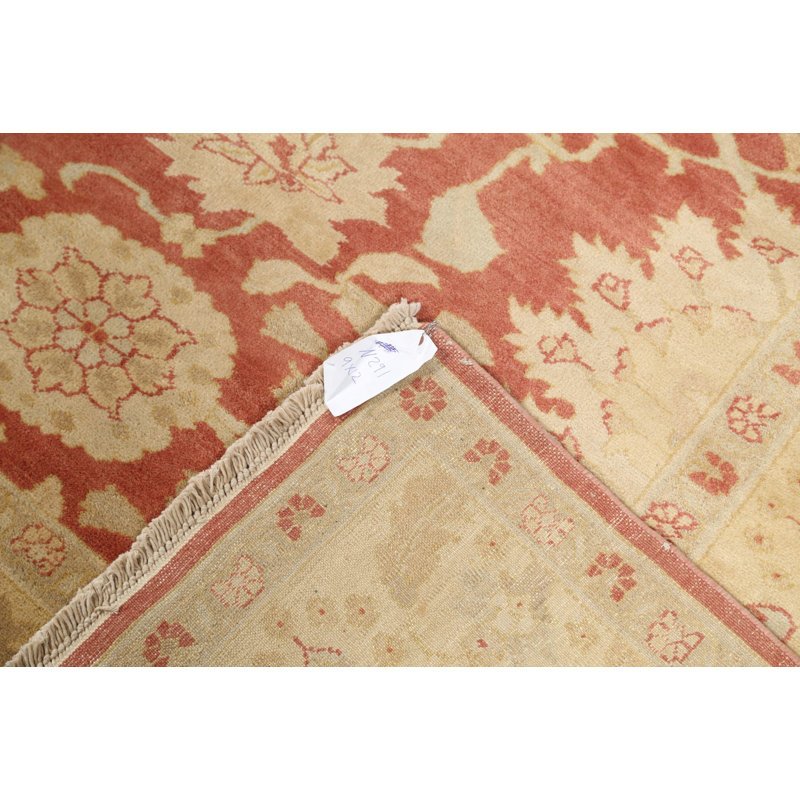 Tapis beige / orange en laine noué à la main Raynolds Oushak