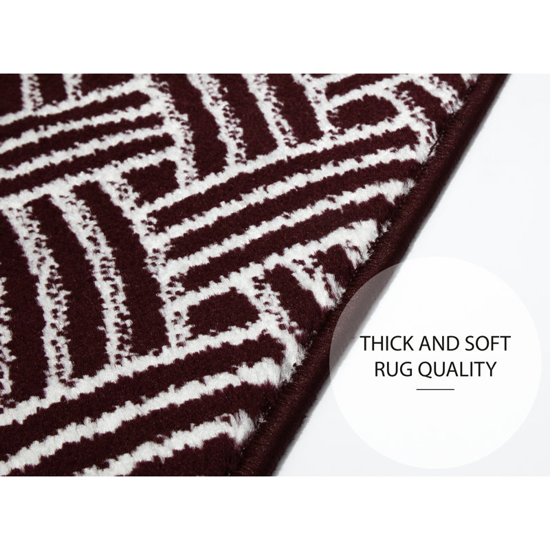 tapis d’escalier doux et vibrant en treillis Kibby, Rouge