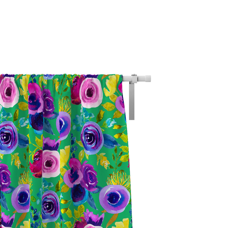 Panneaux de rideaux semi-transparents à motif floral, L 40 po x L 61 po